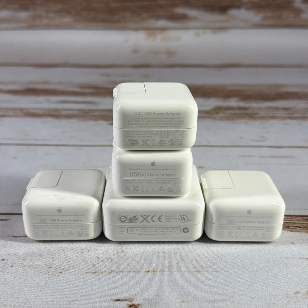 Lot of 5 OEM Apple 12W & 15W USB Power Adapter Wall Charger iPad iPhone A1401